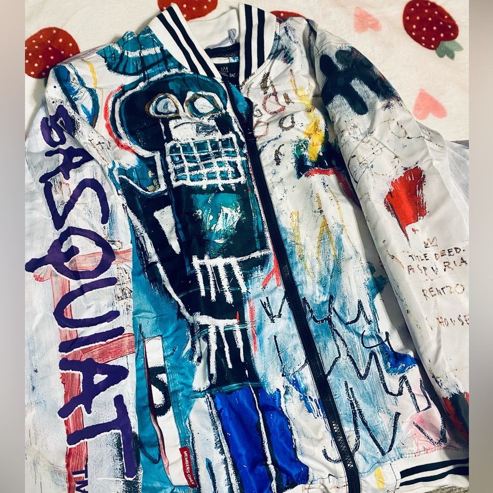 Members Only Jean Michel Basquiat Full Zip Jacket Size Large Unisex Mens Women